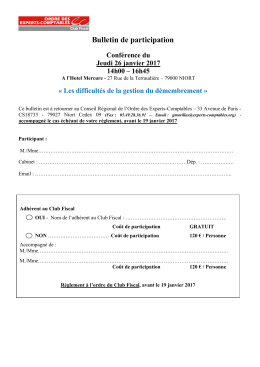 Bulletin de participation - Ordre des Experts