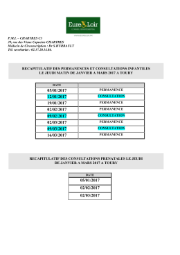 Calendrier de la PMI à Toury