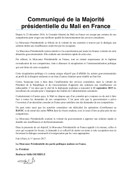 Communique_ de la Mouvance pre_sidentielle du Mali