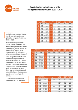 Revalorisation des grilles des agents A type Cigem