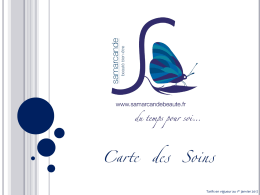 Carte des soins - Samarcande Beaut&eacute; Bien-&Ecirc;tre