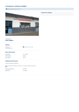 Carrosserie a remettre &agrave; Riddes