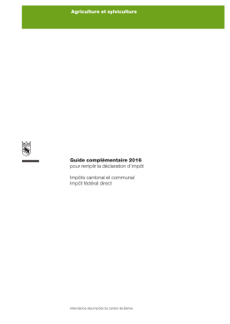 Guide complémentaire – Agriculture et sylviculture