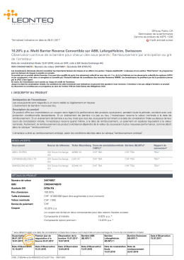 10.20% pa Multi Barrier Reverse Convertible sur ABB