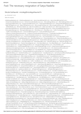 Fwd: The necessary resignation of Satya Nadella