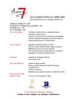 L`AUBERGE DU 7 sera ferm&eacute;e :