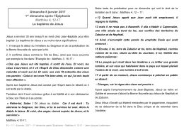 1er dimanche après l`Epiphanie