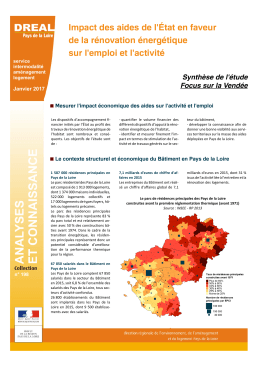 la synthèse de la Vendée - DREAL des Pays de la Loire