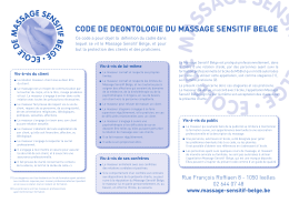 code de déontologie - École de Massage Sensitif Belge