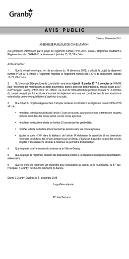 Avis d`assemblée publique de consultation