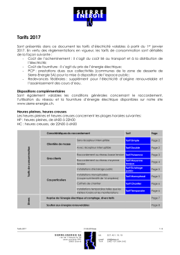 Tarifs 2017 - Sierre