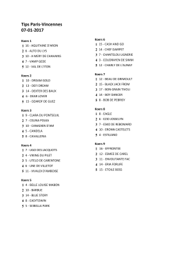 Tips Paris-Vincennes 07-01-2017