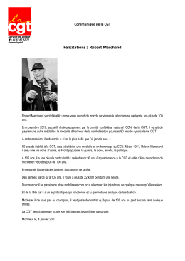 F&eacute;licitations &agrave; Robert Marchand