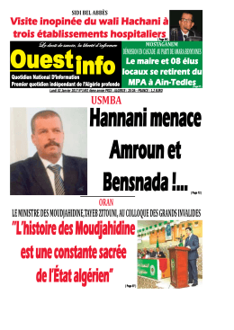 Lundi 02 Janvier 2017 - Ouest-Info