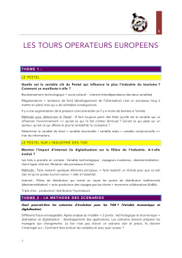 &Eacute;tude de cas Tour Op&eacute;rateur