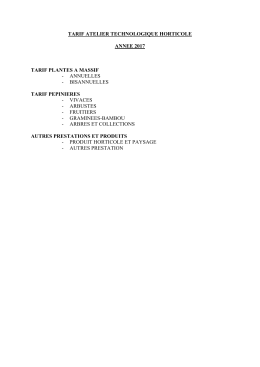 tarif atelier technologique horticole annee 2017 tarif plantes a massif