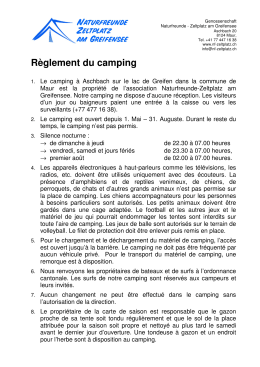 R&egrave;glement du camping - NF