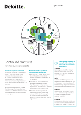 Continuité d`activité