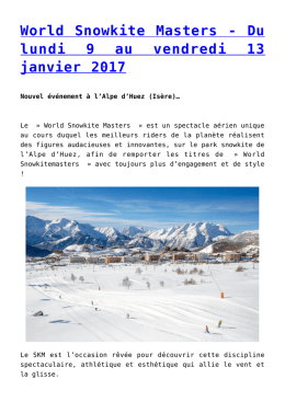 World Snowkite Masters - Du lundi 9 au