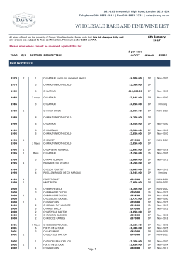 Fine Wine List - Davy`s Wine Merchants