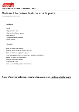 Gateau à la crème fraîche et à la poire