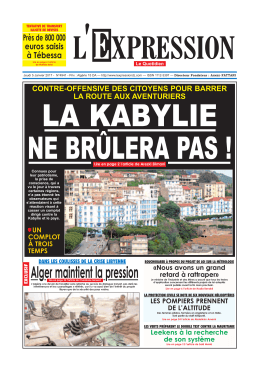 Alger maintient la pression