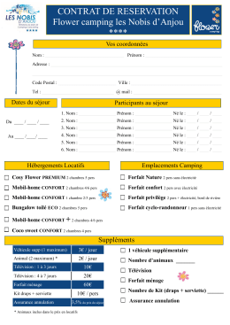 Contrat de réservation