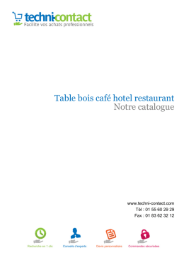 Table bois café hotel restaurant Notre catalogue - Techni