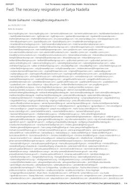 Fwd: The necessary resignation of Satya Nadella