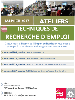 Téléchargez aussi le programme des Ateliers mensuels de la