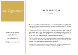 Carte Traiteur