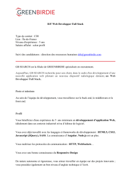 H/F Web Developper Full Stack Type de contrat : CDI Lieu : Île