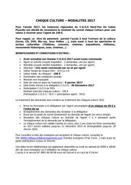 cheque culture – modalites 2017