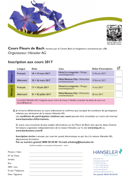 Fleurs de Bach niveau 1 + 2