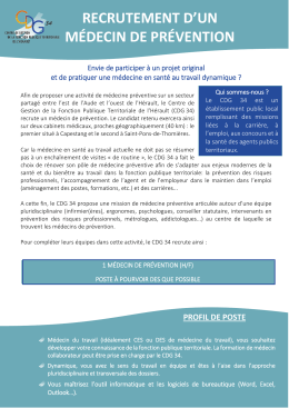 recrutement d`un médecin de prévention