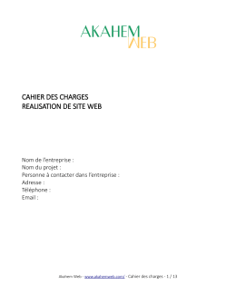 CAHIER DES CHARGES REALISATION DE SITE WEB