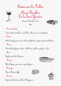 Menu r&eacute;veillon 2016/2017