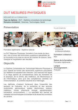 DUT MESURES PHYSIQUES