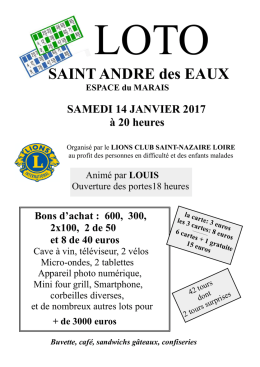 SAINT ANDRE des EAUX - Loto