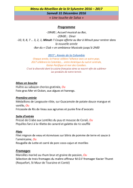 Découvrez notre Menu de la Saint Sylvestre en cliquant ici