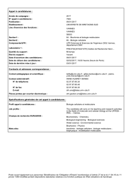 Appel à candidatures - Université de Bretagne-Sud