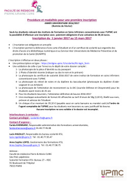 Proc&eacute;dure et modalit&eacute;s pour une premi&egrave;re
