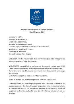 Vœux de la municipalité de Crécy-la