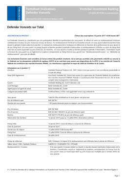 Termsheet (Indication) Vontobel Investment Banking