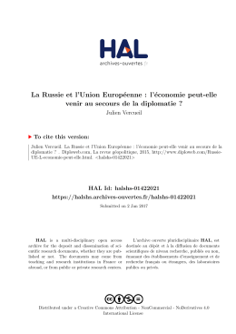 La Russie et l`Union Europe - Hal-SHS