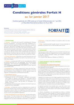 Conditions générales Forfait H
