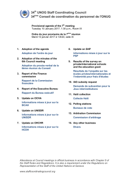 XXVème CONSEIL DE COORDINATION DU PERSONNEL DE L