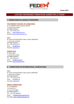 liste des partenaires de la federation patronale monegasque