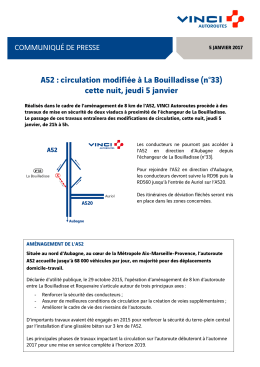 A52 : circulation modifiée à La Bouilladisse (n°33)