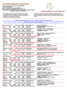 les randonneurs sanaryens programme de janvier 2017